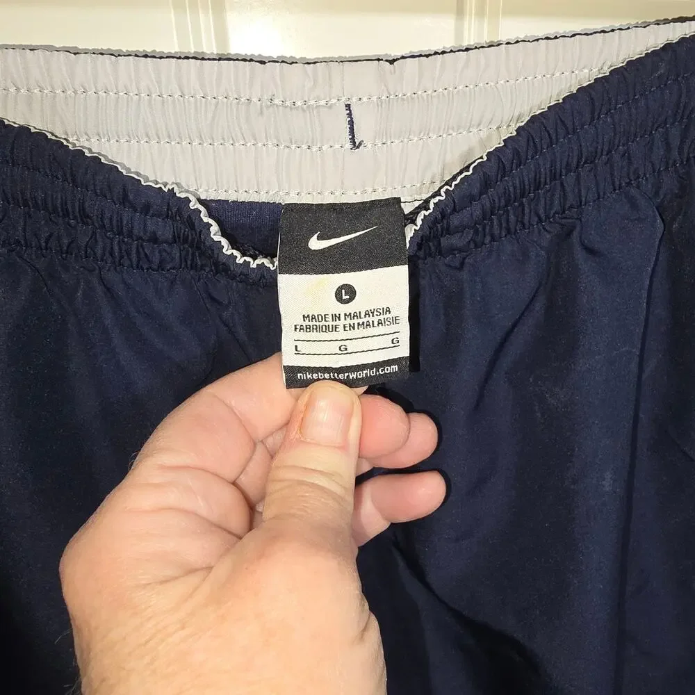 Vintage Nike Navy Gray White Windbreaker Track Pants Youth Large Great Condition